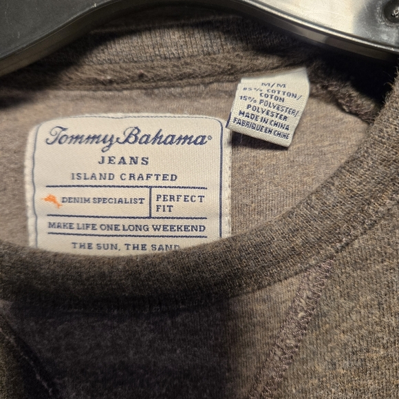 Tommy Bahama Sweatshirt Mens Medium Gray Long Sleeve Pullover Crew Neck Adult - Picture 2 of 2